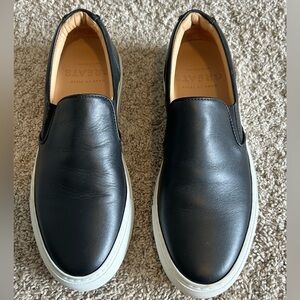 Greats Brooklyn Wooster Leather Black Slip On‎ Sneakers SZ 9.5